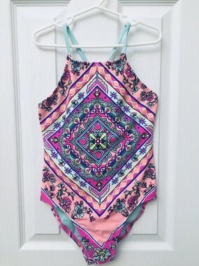 Breaking Waves Swim Suit Bathing Girls One Piece Size 8